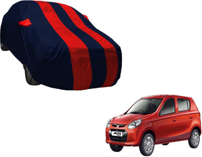 Auto Hub Car Cover For Maruti Suzuki Alto 800 (With Mirror Pockets)(Black, Red)