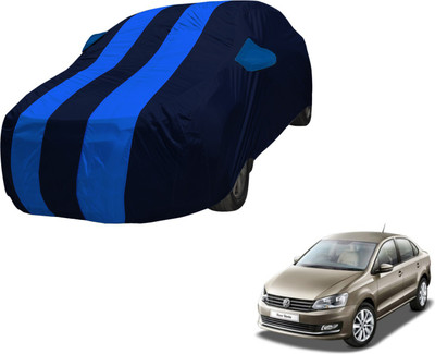 Auto Hub Car Cover For Volkswagen Vento (With Mirror Pockets)(Blue, Blue)