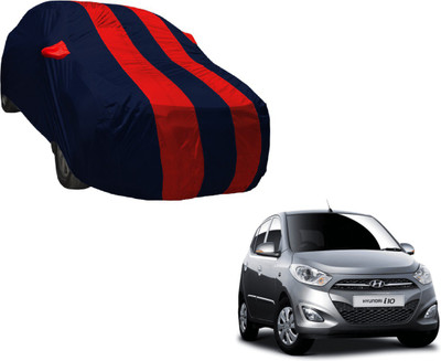Auto Hub Car Cover For Hyundai i10 (With Mirror Pockets)(Black, Red)