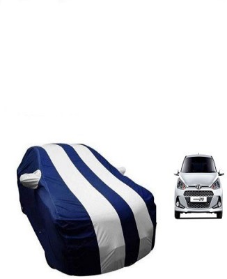 Frap Car Cover For Hyundai Grand i10 (With Mirror Pockets)(White, Blue)