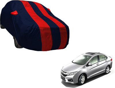 Amanzo Car Cover For Honda City i-Dtec (With Mirror Pockets)(Black, Red)