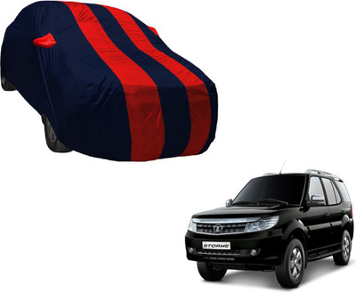 Auto Hub Car Cover For Tata Safari Storme (With Mirror Pockets)(Black, Red)