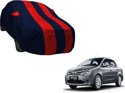 Auto Hub Car Cover For Toyota Etios (With Mirror Pockets)(Blue, Red)