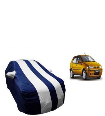 Frap Car Cover For Fiat Palio (With Mirror Pockets)(White, Blue)