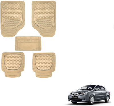 AuTO ADDiCT Rubber, PVC Standard Mat For  Toyota Etios(Beige)