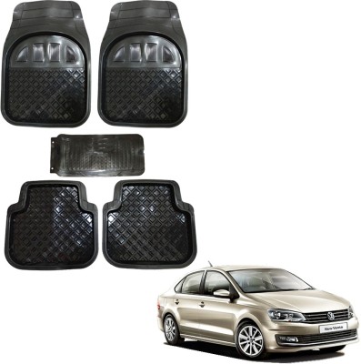 Oshotto Rubber Standard Mat For  Volkswagen Vento(Black)