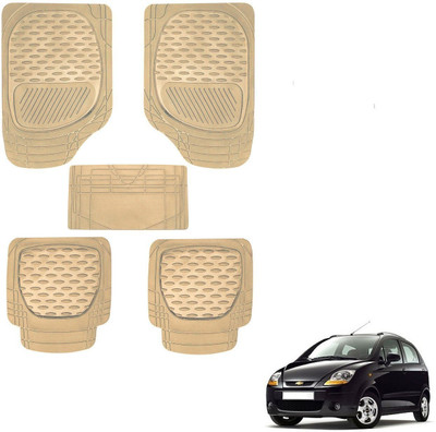 AuTO ADDiCT Rubber, PVC Standard Mat For  Chevrolet Spark(Beige)
