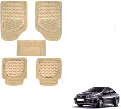 AuTO ADDiCT Rubber, PVC Standard Mat For  Fiat Linea(Beige)
