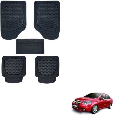 AuTO ADDiCT Rubber, PVC Standard Mat For  Chevrolet Aveo(Black)