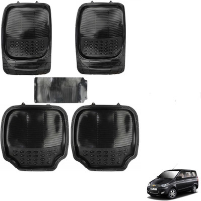 AuTO ADDiCT Rubber, PVC Standard Mat For  Chevrolet Enjoy(Black)