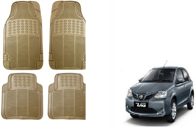 Auto Oprema Rubber Standard Mat For  Toyota Etios Liva(Beige)