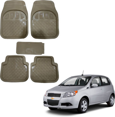 Oshotto Rubber Standard Mat For  Chevrolet Aveo(Beige)