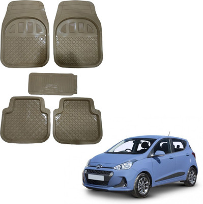Oshotto Rubber Standard Mat For  Hyundai i10(Beige)