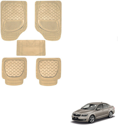 AuTO ADDiCT Rubber, PVC Standard Mat For  Skoda Octavia(Beige)