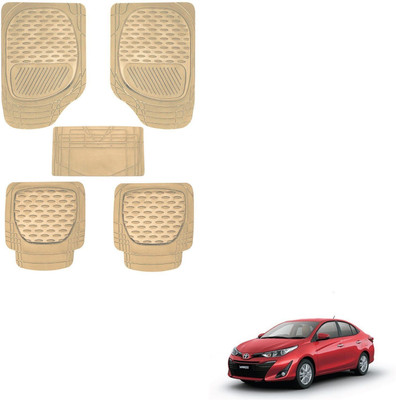 AuTO ADDiCT Rubber, PVC Standard Mat For  Toyota Yaris(Beige)