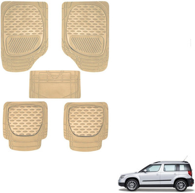 AuTO ADDiCT Rubber, PVC Standard Mat For  Skoda Yeti(Beige)