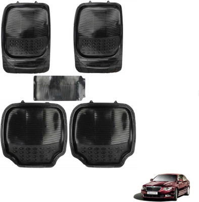 AuTO ADDiCT Rubber, PVC Standard Mat For  Skoda Superb(Black)