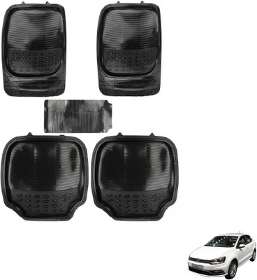 AuTO ADDiCT Rubber, PVC Standard Mat For  Volkswagen Ameo(Black)