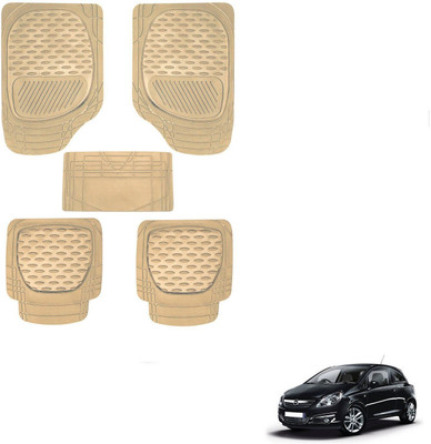 AuTO ADDiCT Rubber, PVC Standard Mat For  Opel Corsa(Beige)