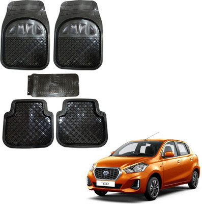 Oshotto Rubber Standard Mat For  Datsun Redi GO, Go(Black)