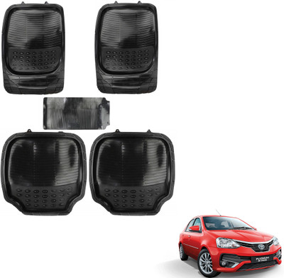 AuTO ADDiCT Rubber, PVC Standard Mat For  Toyota Etios(Black)
