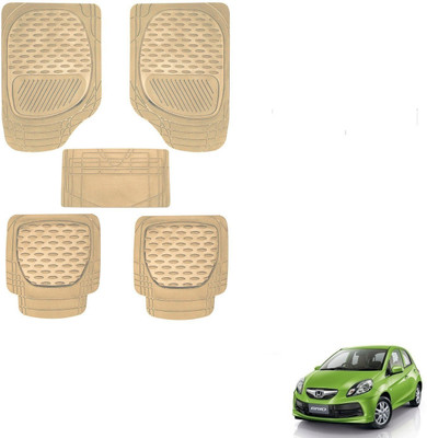 AuTO ADDiCT Rubber, PVC Standard Mat For  Honda Brio(Beige)