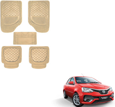 AuTO ADDiCT Rubber, PVC Standard Mat For  Toyota Etios(Beige)