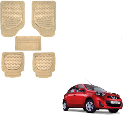 AuTO ADDiCT Rubber, PVC Standard Mat For  Nissan Micra Active(Beige)