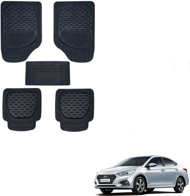 AuTO ADDiCT Rubber, PVC Standard Mat For  Hyundai Verna(Black)