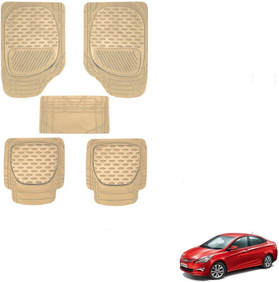 AuTO ADDiCT Rubber, PVC Standard Mat For  Hyundai Fluidic Verna 4S(Beige)