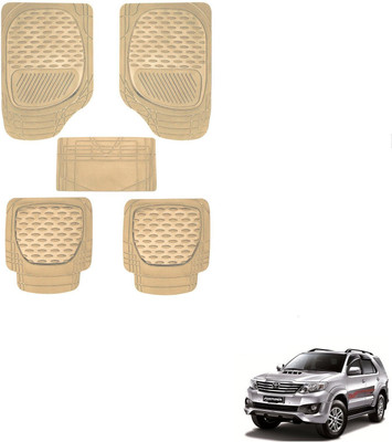 AuTO ADDiCT Rubber, PVC Standard Mat For  Toyota Fortuner(Beige)