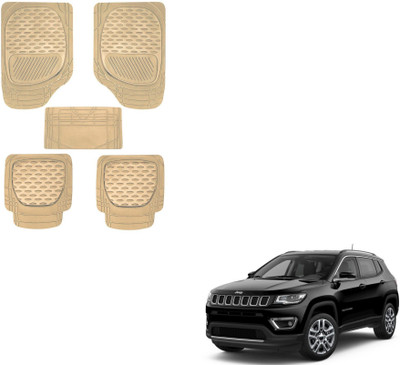 AuTO ADDiCT Rubber, PVC Standard Mat For  Jeep Compass(Beige)