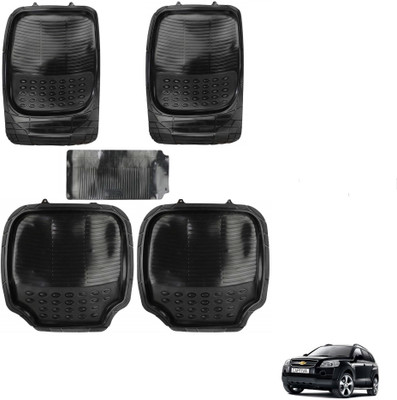 AuTO ADDiCT Rubber, PVC Standard Mat For  Chevrolet Captiva(Black)