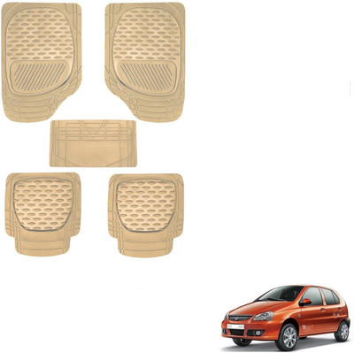 AuTO ADDiCT Rubber, PVC Standard Mat For  Tata Indica(Beige)