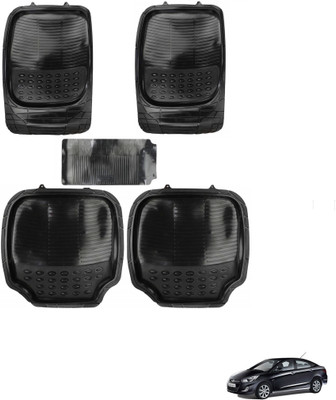 AuTO ADDiCT Rubber, PVC Standard Mat For  Hyundai Verna Fluidic(Black)