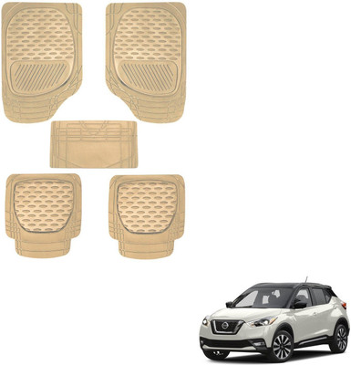 AuTO ADDiCT Rubber, PVC Standard Mat For  Nissan Universal For Car(Beige)