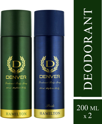 Denver Hamilton and Pride Combo Deodorant Spray  -  For Men (400 ml, Pack of 2)