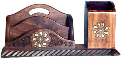 Doon Furniture House 3 Compartments Wooden Carving(Dark brown)