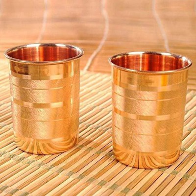 M&V CRAFT PURE (Pack of 2) CP0048-CG Glass Set Water/Juice Glass(250 ml, Copper, Brown)