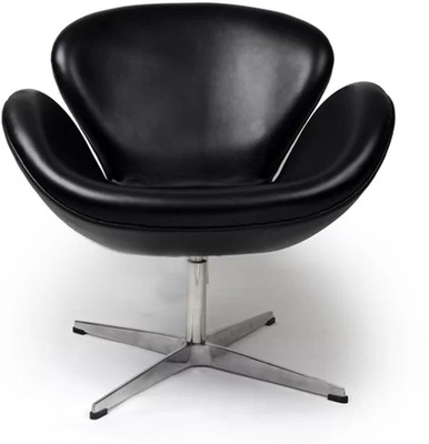 Lakdi Swivel Leatherette Lounge Chair with Chrome Base Leatherette Living Room Chair(Finish Color - Black, DIY(Do-It-Yourself)) Lakdi Swivel Leatherette Lounge Chair with Chrome Base Leatherette Living Room Chair(Finish Color - Black, DIY(Do-It-Yourself))