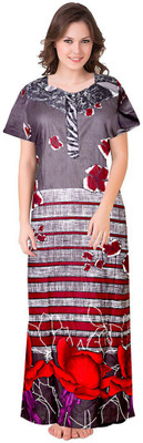 Trendy Fab Women Nighty(Multicolor)