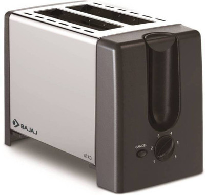 Bajaj A13 750 W Pop Up Toaster(STEEL AND BLACK)