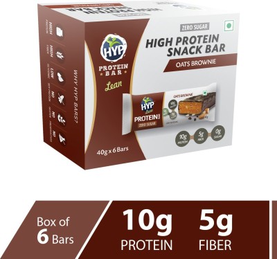 HYP Oats Brownie (Box of 6) Protein Bars(40 g, Oats Brownie)