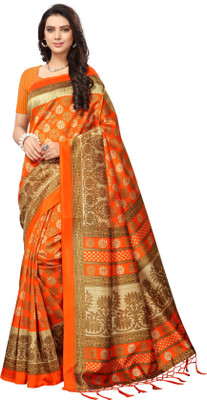 ZAKHRO Printed Bhagalpuri Cotton Silk Saree(Multicolor)