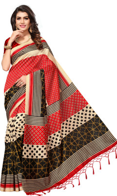 ZAKHRO Printed Bhagalpuri Cotton Silk Saree(Multicolor)