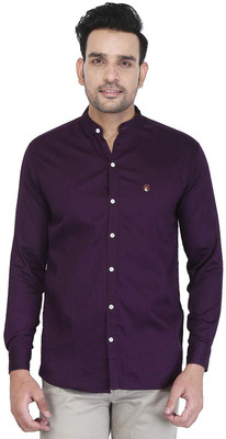 FUBAR Men Solid Casual Purple Shirt