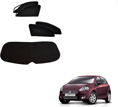 AuTO ADDiCT Side Window, Rear Window Sun Shade For Fiat Punto(Black)