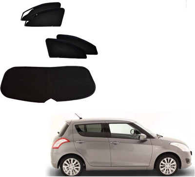 AuTO ADDiCT Side Window, Rear Window Sun Shade For Maruti Suzuki Swift(Black)