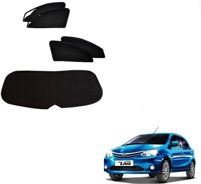 AuTO ADDiCT Side Window, Rear Window Sun Shade For Toyota Etios Liva(Black)