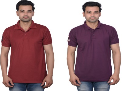 La Milano Solid Men Polo Neck Multicolor T-Shirt